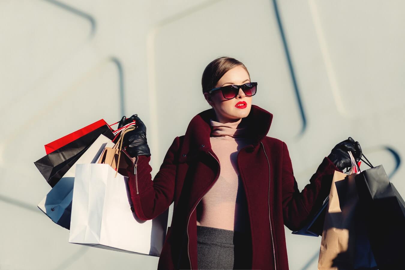 women shopping with bags in cyber monday