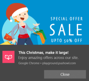 holiday discount push notifications