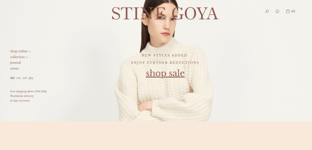 stine goya ecommerce site