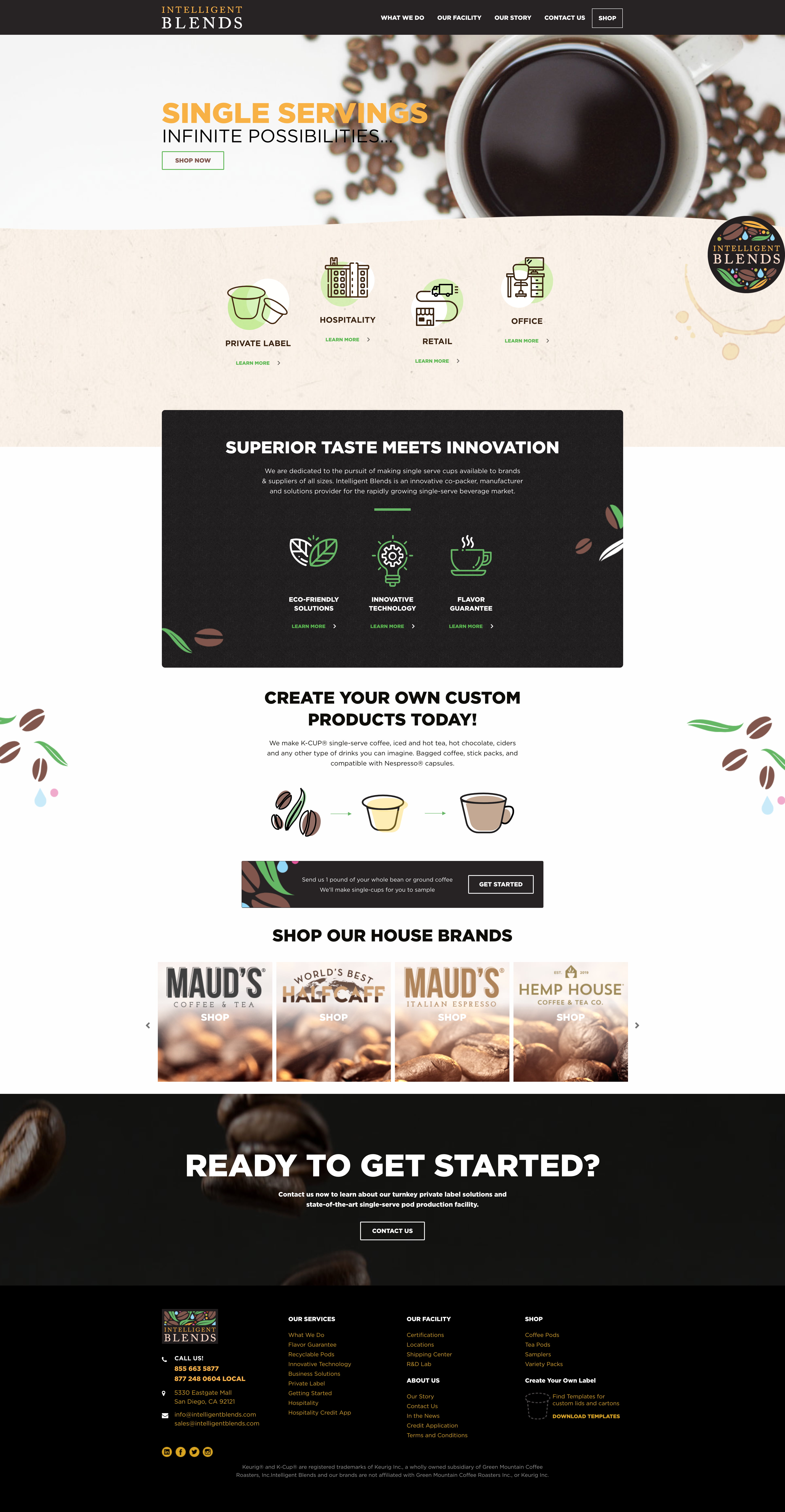 promotion of gourmet coffee through the website
