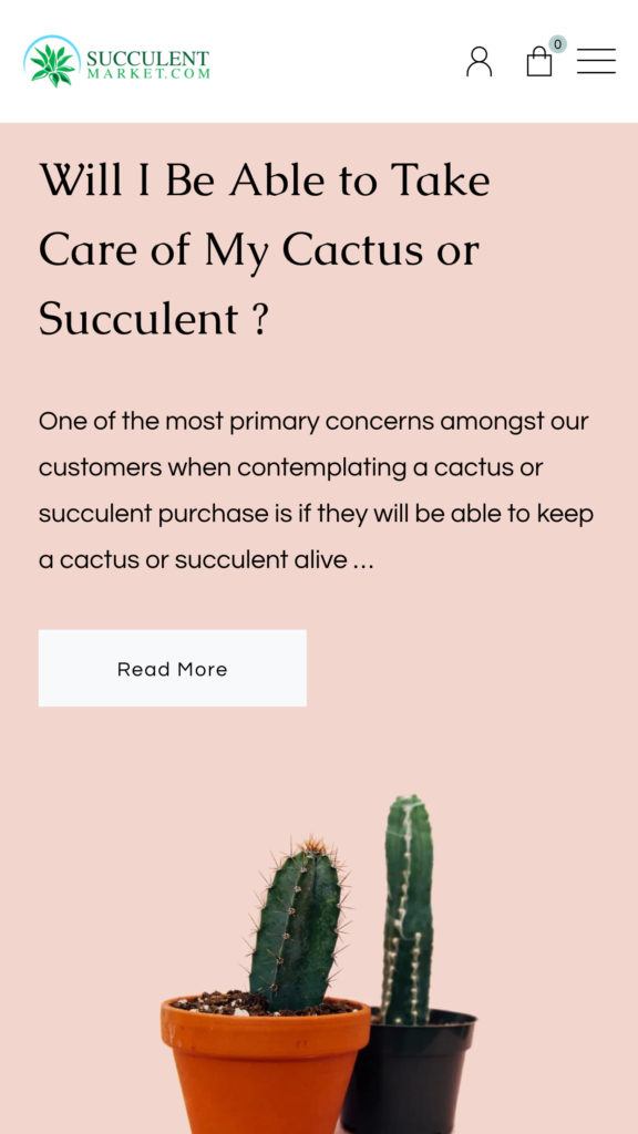 Succulent Market home mobile site