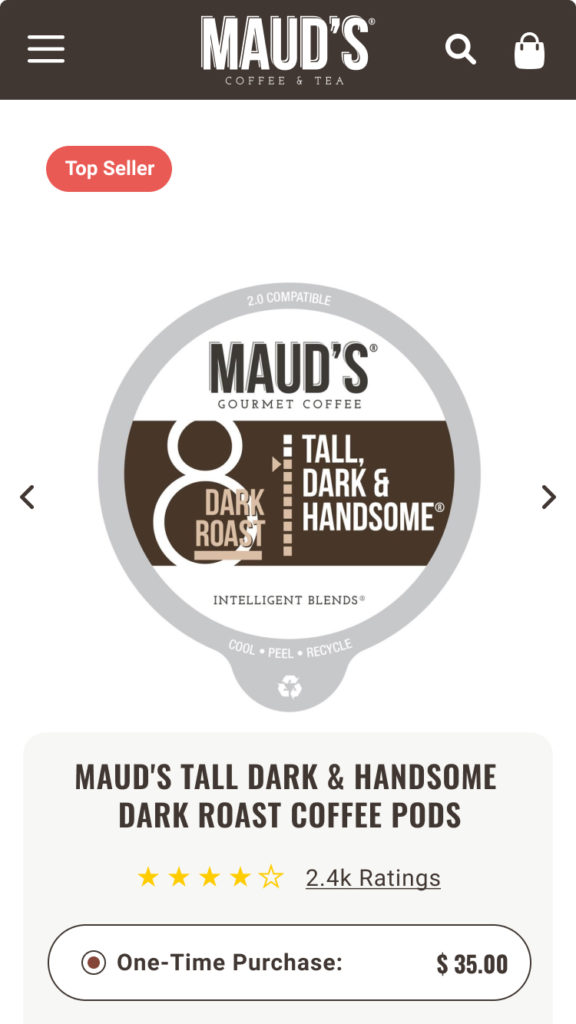 promotion of Moud's brand dark roast coffee capsules