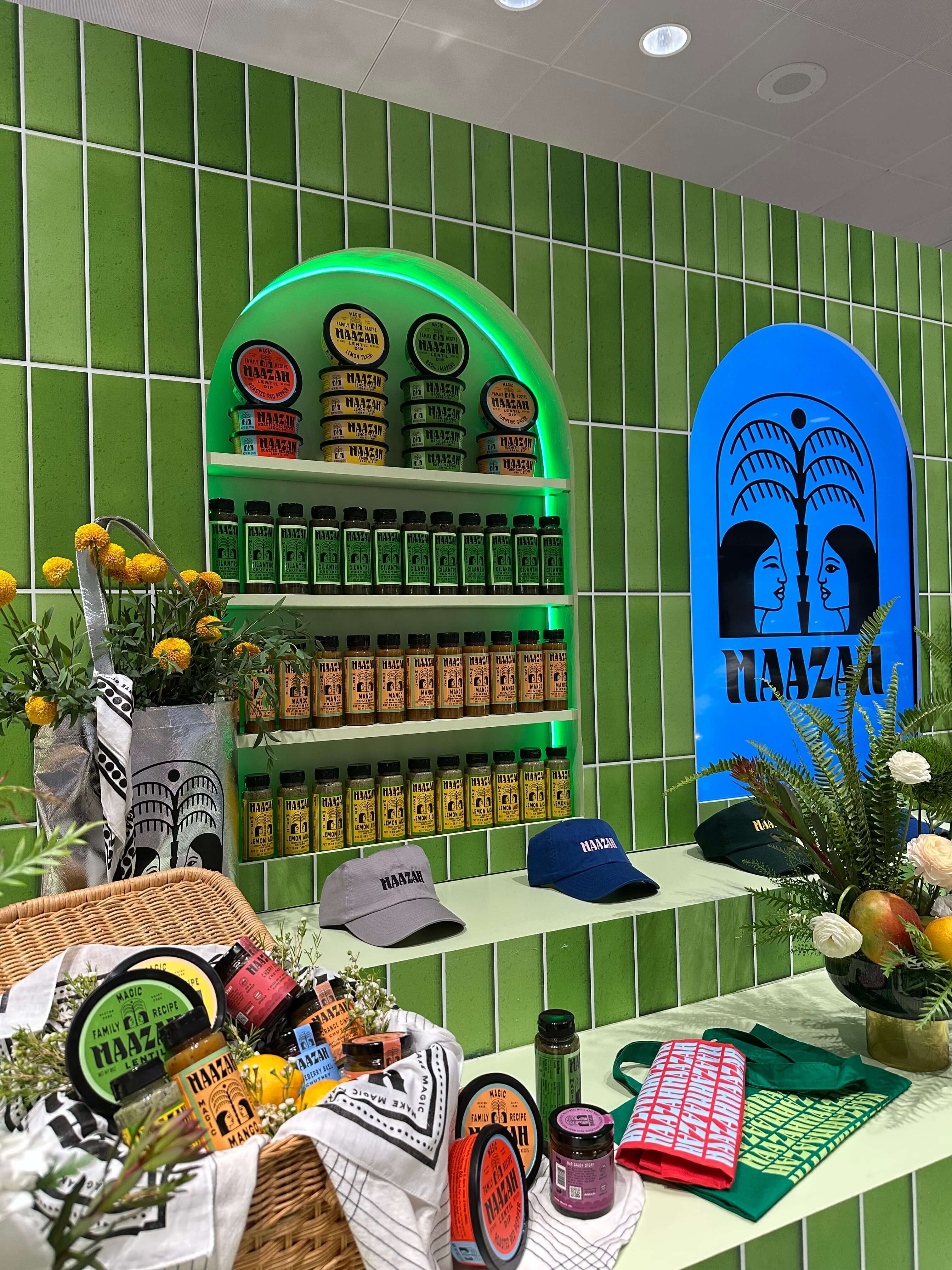 Haazaz DTC food products displayed in a vibrant store setting, reflecting 2025 trends.
